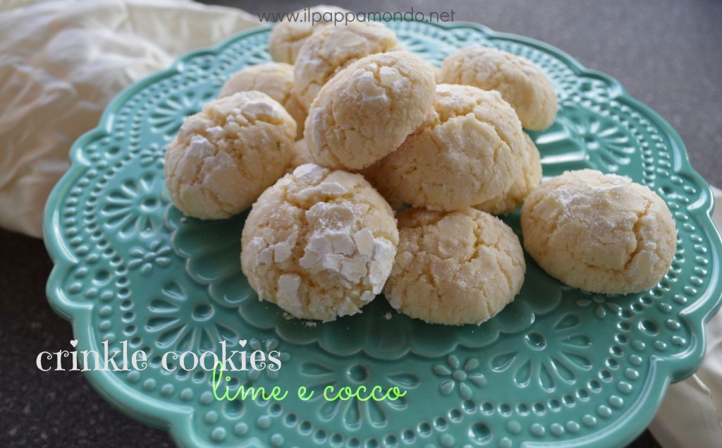 crinkle cookies al lime e cocco